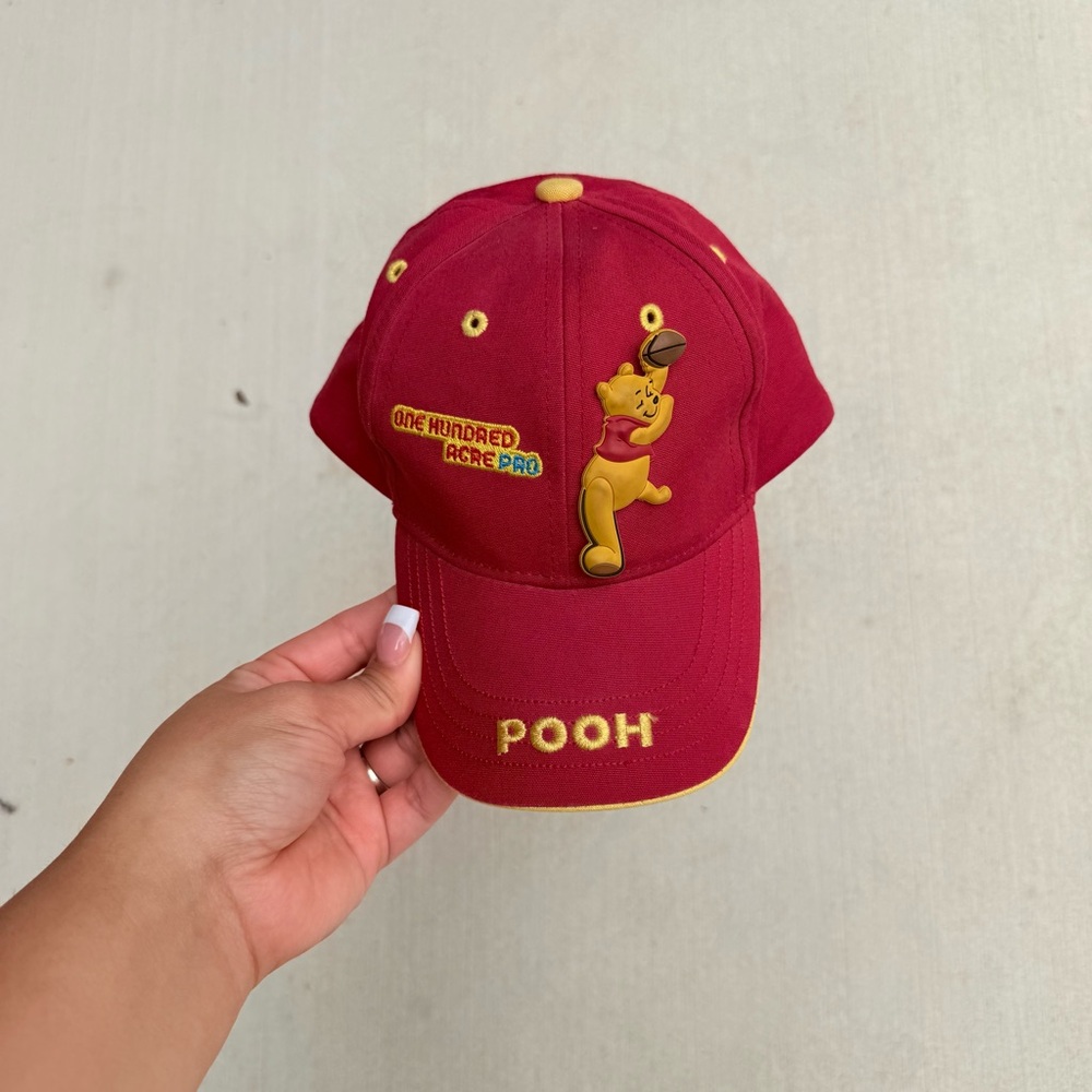 RARE Vintage Disney Pooh Bear Football Embroidered Hat One Hundred Acre Pro